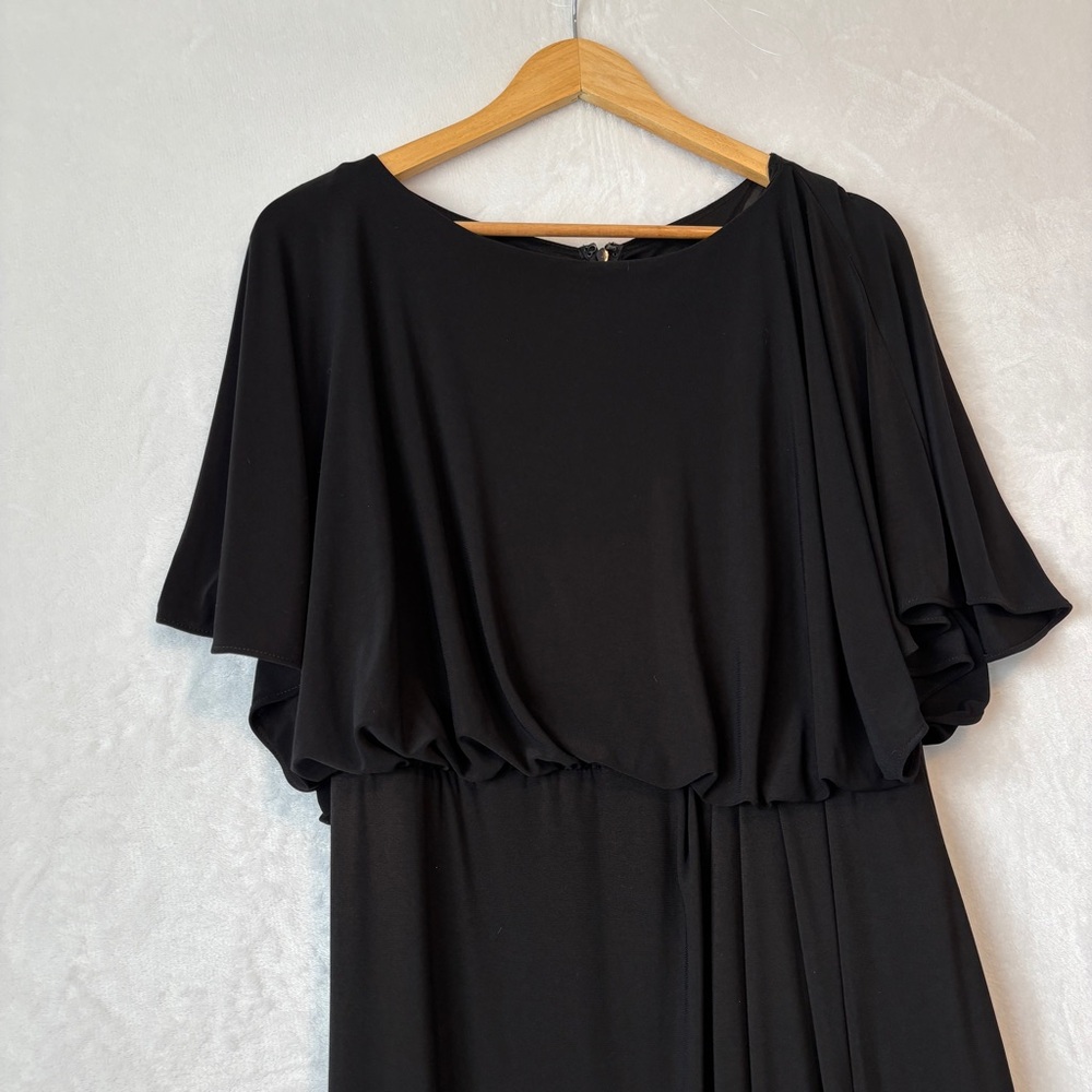BHLDN Black Maxi Dress with Cape Sleeves - Picture 4 of 11